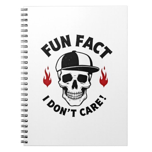 Carnet Fun Fact I Don't Care Funny Skeleton Saying (1) (Devant)