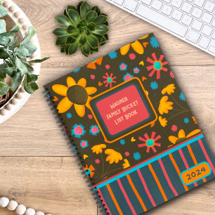 Carnet Fun Floral Personnalisé Famille Bucket Liste Année