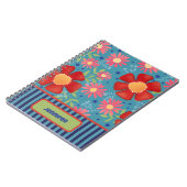 Carnet Fun Floral Personnalisé Nom Coloré (Côté gauche)