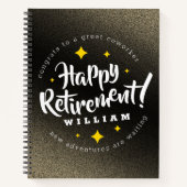 Carnet Fun Gold Glitter Stars Retirement New Adventures (Devant)