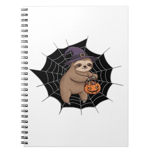 Carnet Fun Halloween Sloth éffrayant - Joli Trick-or-Trea (Devant)