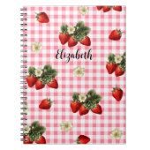 Carnet Fun Red En vichy fraise Nom personnalisé (Devant)
