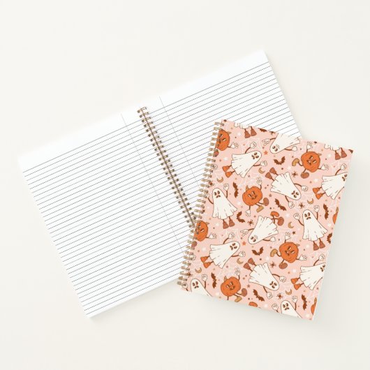 Carnet Fun Retro Ghost & Jack-O-Lantern Motif (Intérieur)