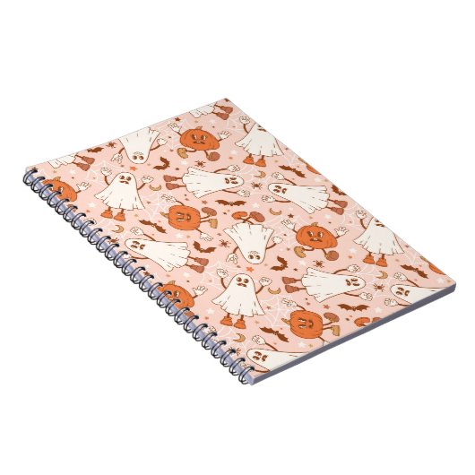 Carnet Fun Retro Ghost & Jack-O-Lantern Motif (Côté Droit)