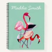 Carnet Fun rose flamingo aquarelle illustration (Devant)