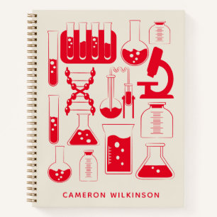 Carnet Fun Science Chimie Laboratoire Custom Red