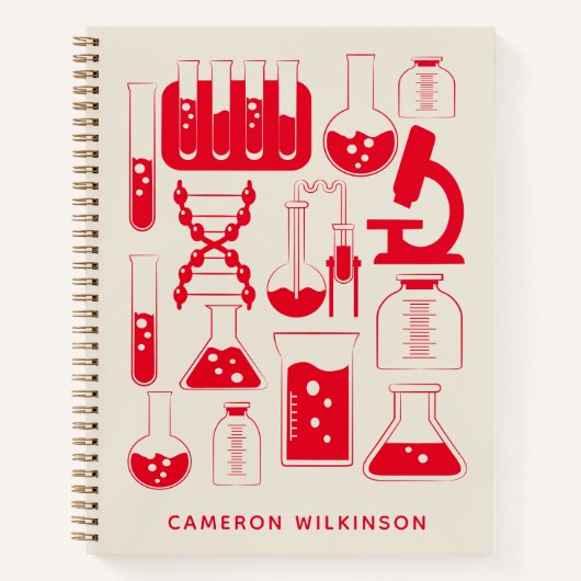 Carnet Fun Science Chimie Laboratoire Custom Red (Devant)