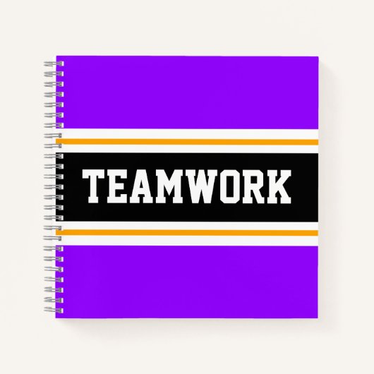 Carnet Fun Sporty Purple Black TEAMWORK Racing Stripes (Devant)
