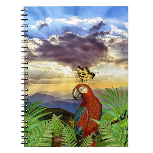 Carnet Fun Stormy Sky Parrot et Papillon (Devant)