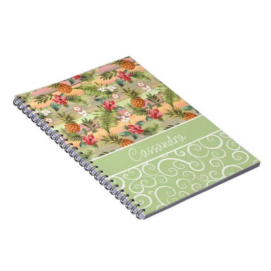 Carnet Fun Tropical Pineappy Fruit Floral Pattern (Côté Droit)