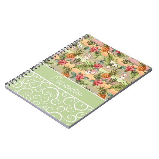 Carnet Fun Tropical Pineappy Fruit Floral Pattern (Côté gauche)