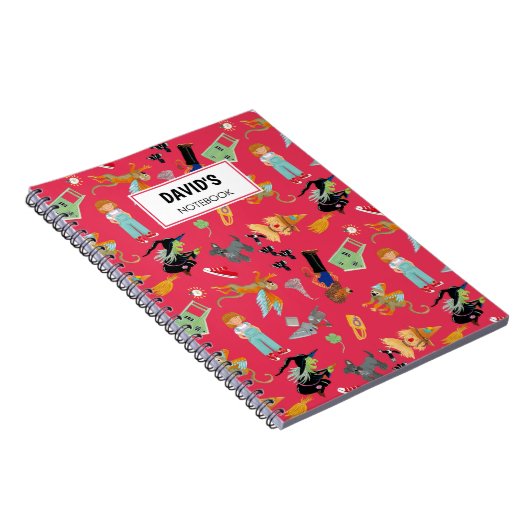 Carnet Fun Wizard of Oz on red children's design (Côté Droit)