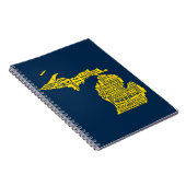 Carnet Fun Yellow et Navy Blue State of Michigan villes (Côté Droit)