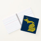 Carnet Fun Yellow et Navy Blue State of Michigan villes (Intérieur)