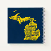 Carnet Fun Yellow et Navy Blue State of Michigan villes (Dos)
