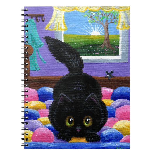 Carnet Funky Black Cat Mouse Lit Créationarts (Devant)