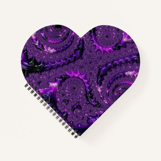 Carnet Funky Bold Boho Purple Digital Abstrait Fractal (Devant)