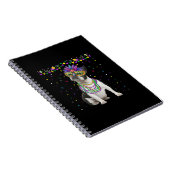 Carnet Funky Boston Terrier portant le Masque de Carnaval (Côté Droit)