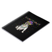 Carnet Funky Boston Terrier portant le Masque de Carnaval (Côté gauche)