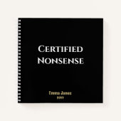 Carnet Funky ‘Certified Nonsense’, Black Monogram Custom (Devant)