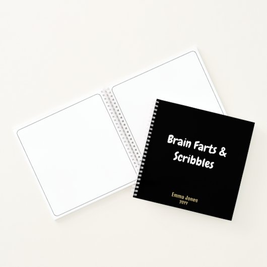 Carnet Funky "Cerveau Farts & Scribbles" Monogramme noir (Intérieur)