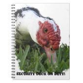 Carnet Funky Custom Text Security Muscovy Duck Photo (Devant)