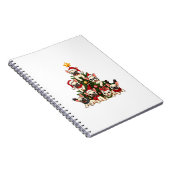 Carnet Funky French Bulldog Christmas Tree Snowflakes San (Côté Droit)