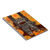 Carnet Funky Orange Sock Monkey Circles Bubbles Pop Art (Côté Droit)