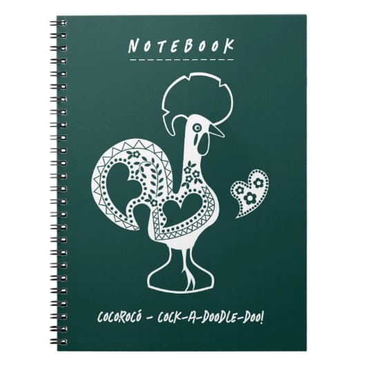 Carnet Funky Portugais Rooster Moderne Silhouette (Devant)