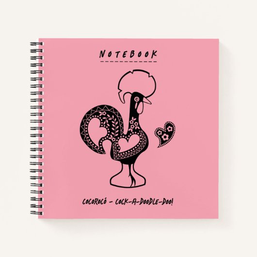 Carnet Funky Portugais Rooster Moderne Silhouette (Devant)