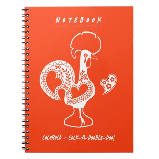 Carnet Funky Portugais Rooster Moderne Silhouette (Devant)