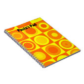 Carnet Funky Retro Orange Yellow Circles Carré (Côté Droit)