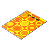 Carnet Funky Retro Orange Yellow Circles Carré (Côté gauche)