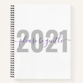 Carnet Funny 2021 S'il vous plaît être doux Nouvel An (Devant)