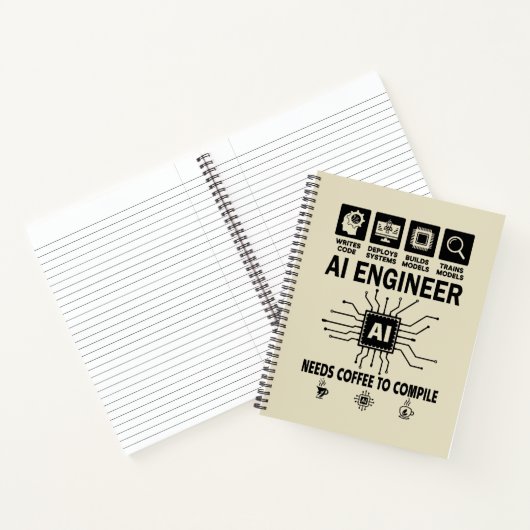 Carnet Funny AI Engineer Coding Programmer Developer Tech (Intérieur)