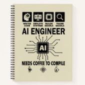 Carnet Funny AI Engineer Coding Programmer Developer Tech (Devant)