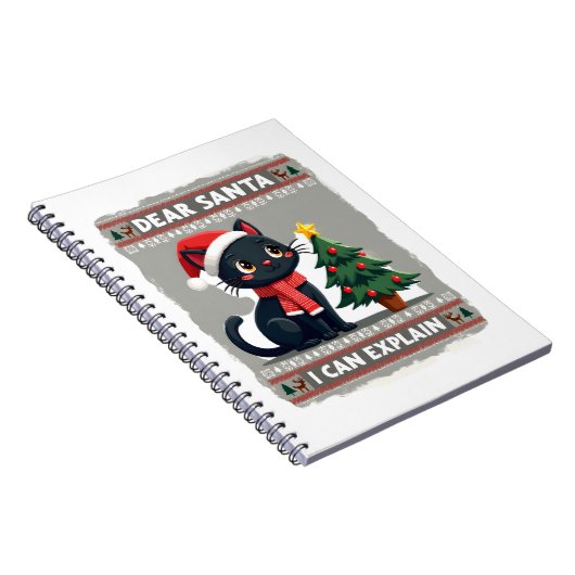 Carnet Funny Black Cat Christmas Dear Santa, I Can Explai (Côté Droit)
