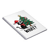Carnet Funny Black Cat Gift Pushing Christmas Tree Over C (Côté Droit)