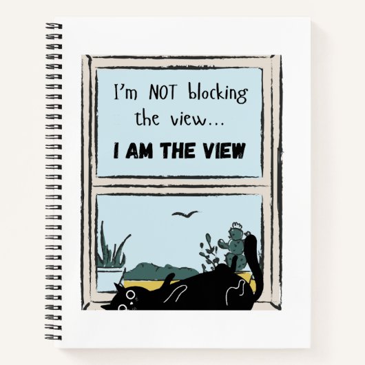 Carnet Funny Black Cat, je suis la vue (Devant)