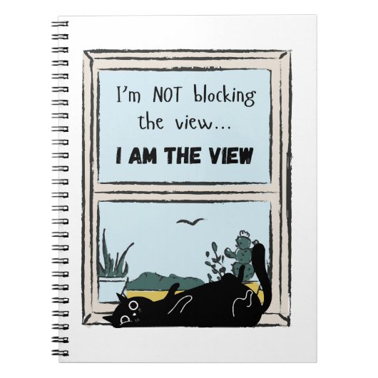 Carnet Funny Black Cat, je suis la vue (Devant)