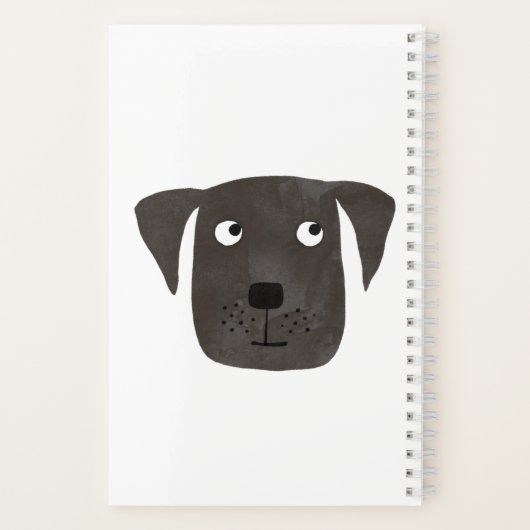 Carnet Funny Black Labrador Retriever Chien Nom personnal (Verso)