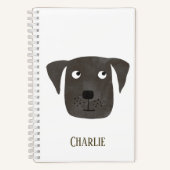 Carnet Funny Black Labrador Retriever Chien Nom personnal (Recto)