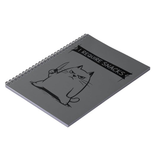 Carnet Funny Cat Meme I Require Snacks  (Côté gauche)