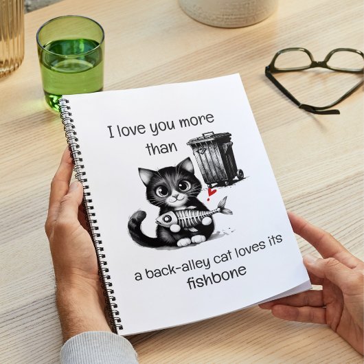 Carnet Funny Cat Notebook – Valentine Love Quote