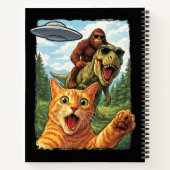 Carnet Funny Cat T-Rex Bigfoot UFO Selfie Alien Notebook (Dos)