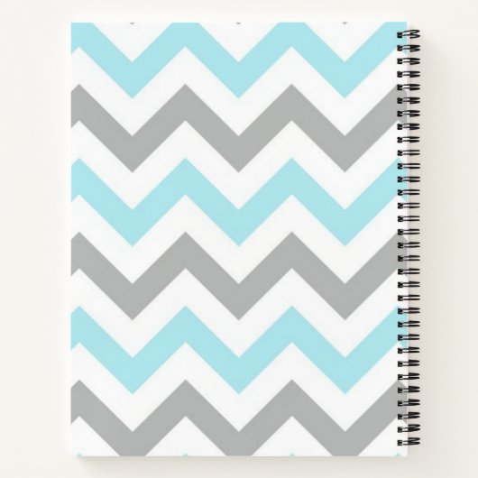 Carnet Funny chaos coordinateur zigzag gris turquoise bla (Dos)