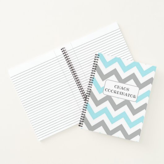 Carnet Funny chaos coordinateur zigzag gris turquoise bla (Intérieur)