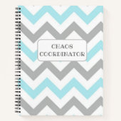 Carnet Funny chaos coordinateur zigzag gris turquoise bla (Devant)