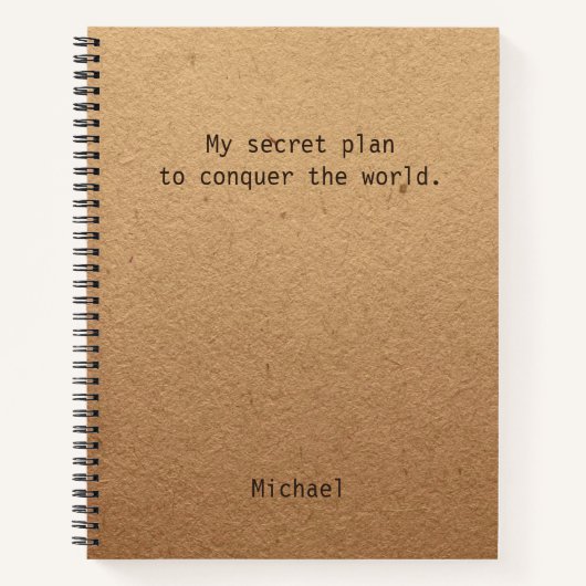 Carnet Funny Conquer Le Monde Notes Personnalisées (Devant)