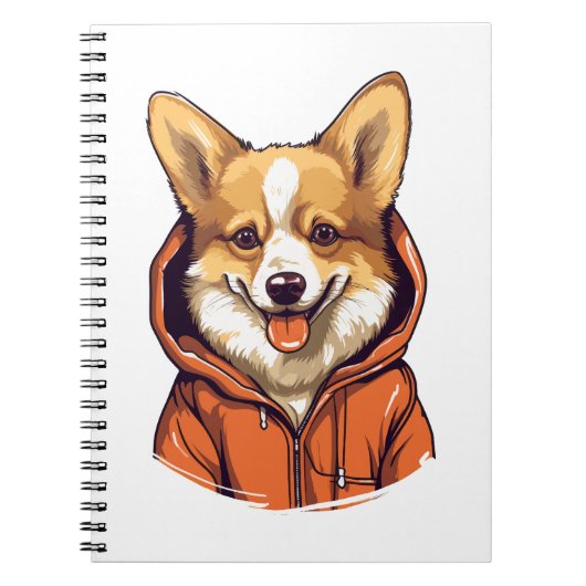 Carnet Funny Corgi portant le Sweat - shirt à capuche (Devant)